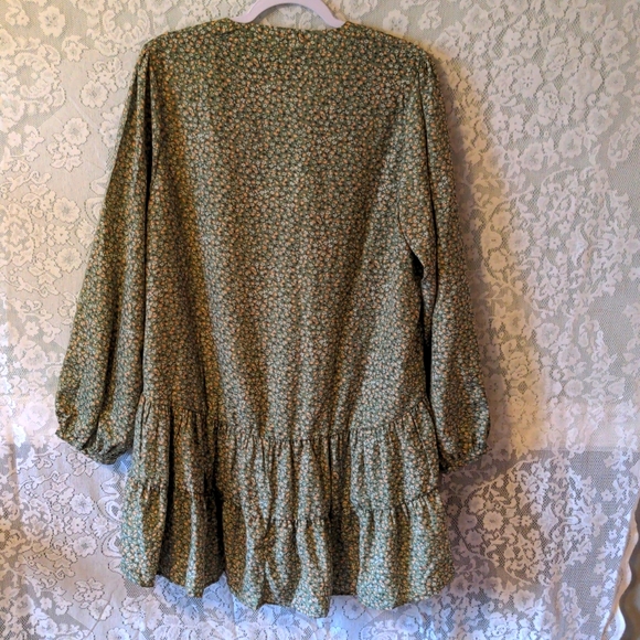 FLOWY DEEP GREEN DRESS - Picture 5 of 7